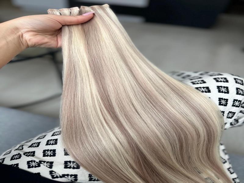 Extensii Invisible Tape Balayage #19/Silver - Extensii de par București